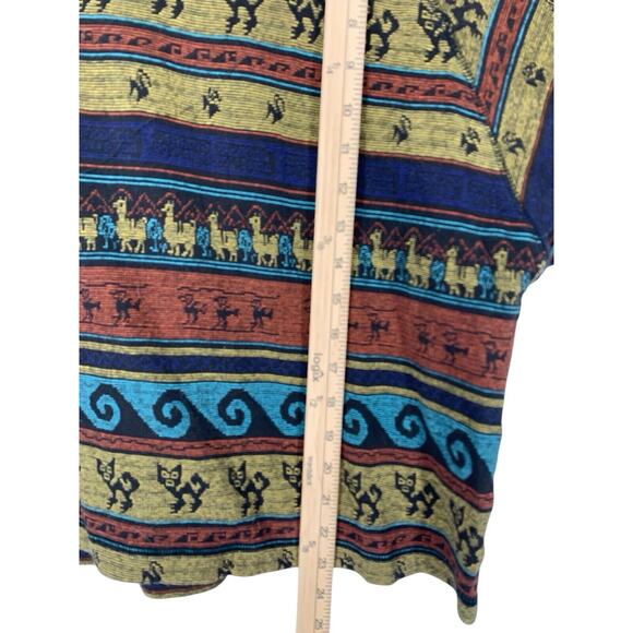 Vintage Christian de Castelnau Liquette Top Avant Garde Soft Cotton Large Aztec - Picture 5 of 10